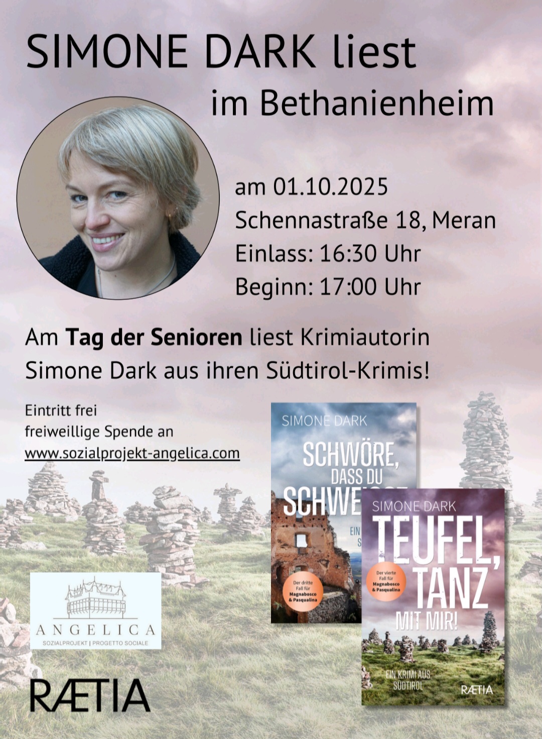 Benefiz-Lesung im Bethanienheim Meran - Simone Dark